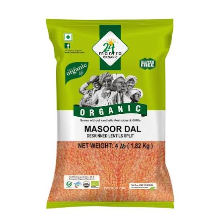 24mantra Org Masoor Splt 4lb
