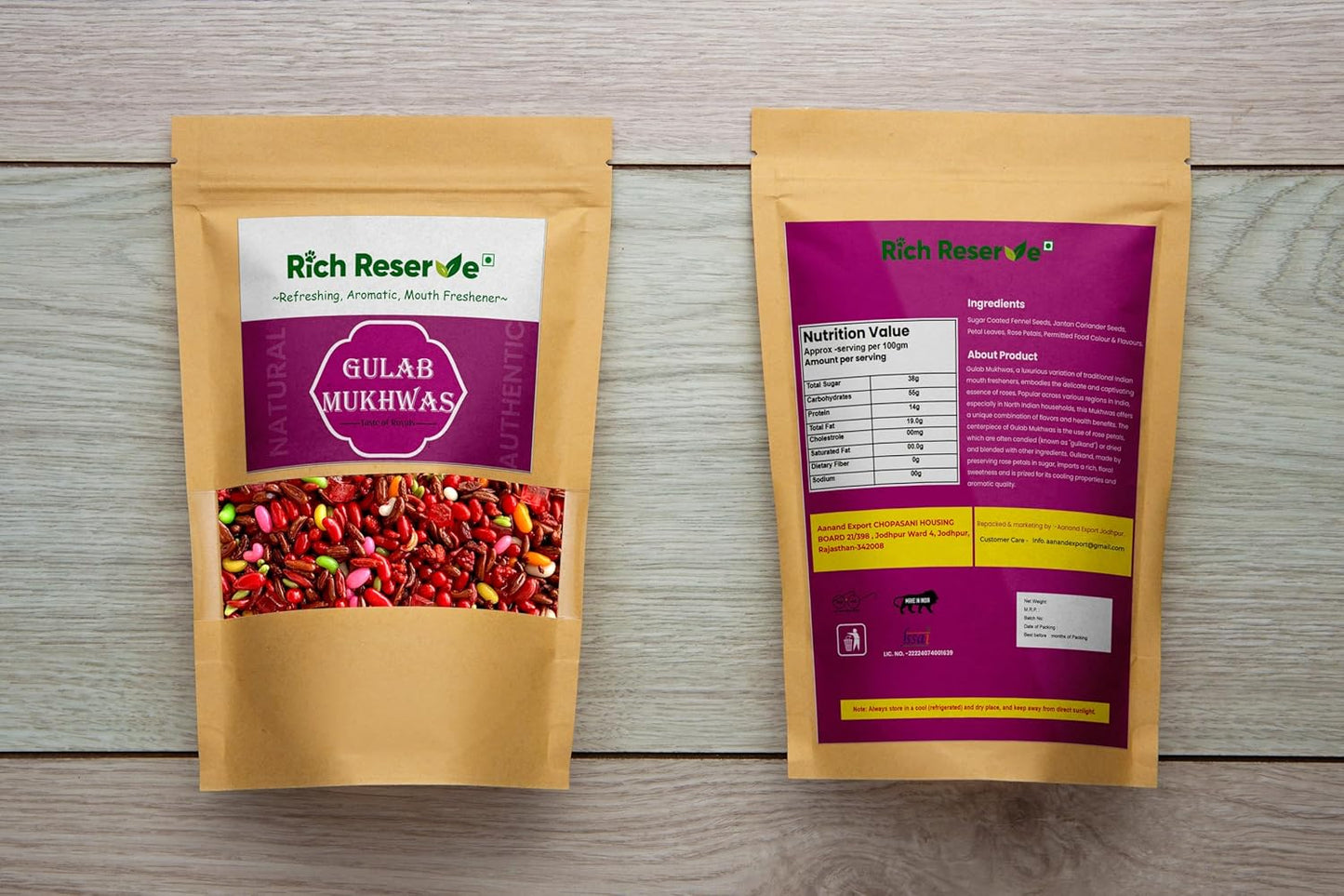SRJI ROYAL GULAB MUKHWAS 180G