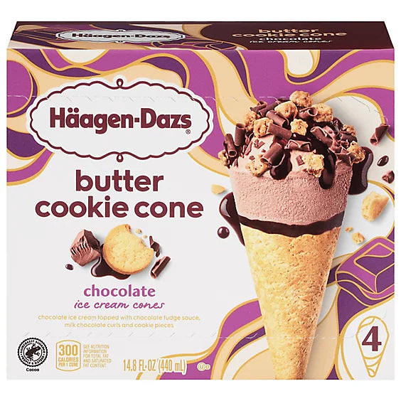 Haggen-dazs Choclate Cone 4pc