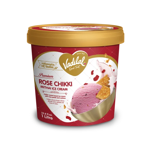 Vadilal Rose Chikki Icecream 1l