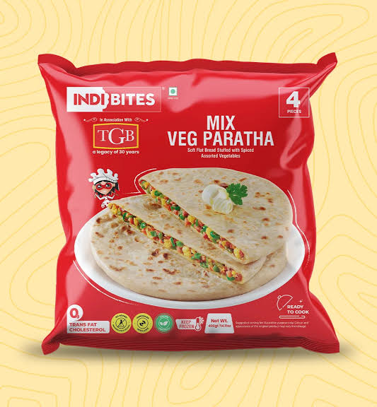 Indi Bites Mix Veg Paratha 4pc