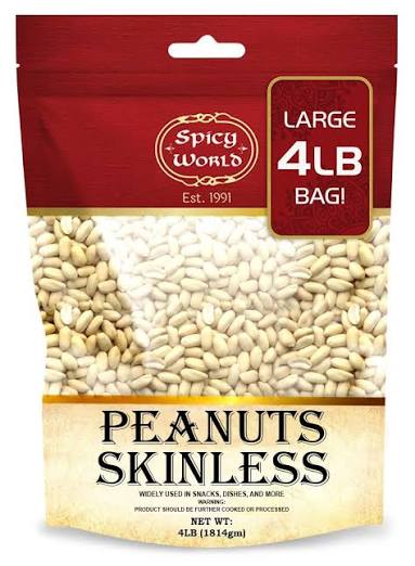 Spicy World Skinless Peanuts 4lb
