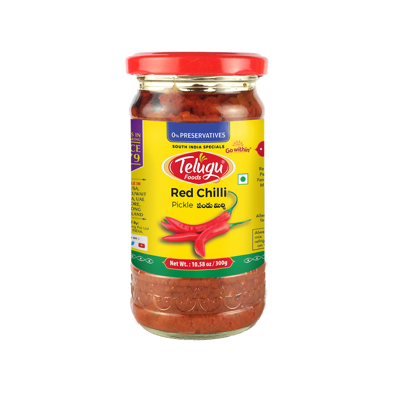 Telugu Foods Red Chilli Ng Pickle 300g