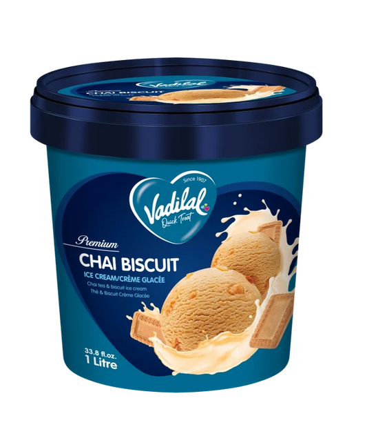 Vadilal Chai Biscuit Ice Cream 1l