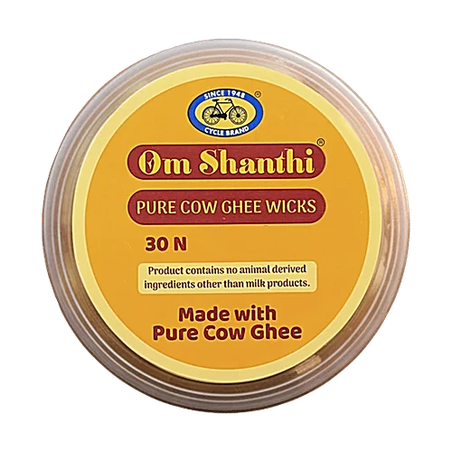 Om Shanthi Cow Ghee Wicks 30pc