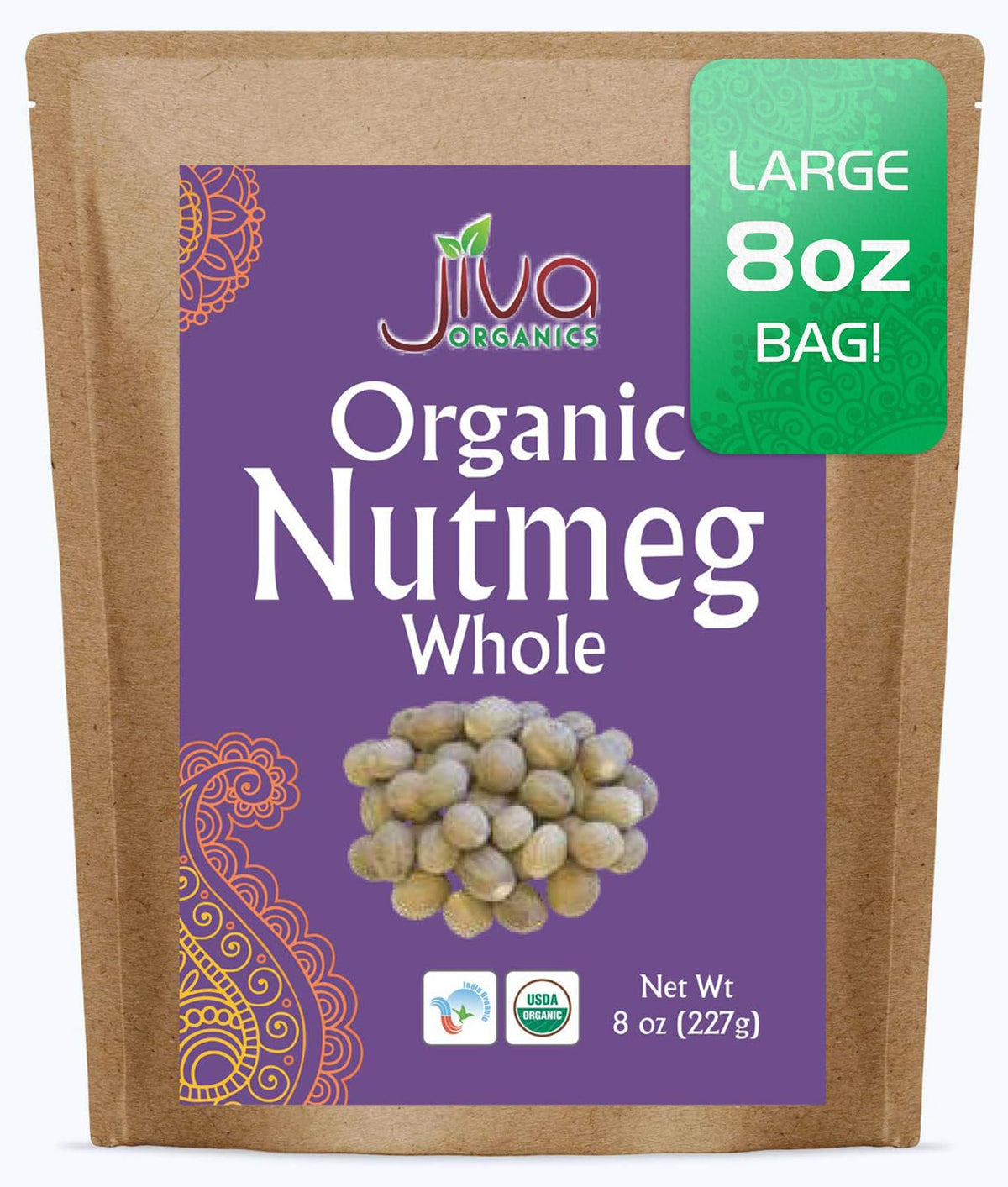 Jiva Org Nutmeg Whole  8oz