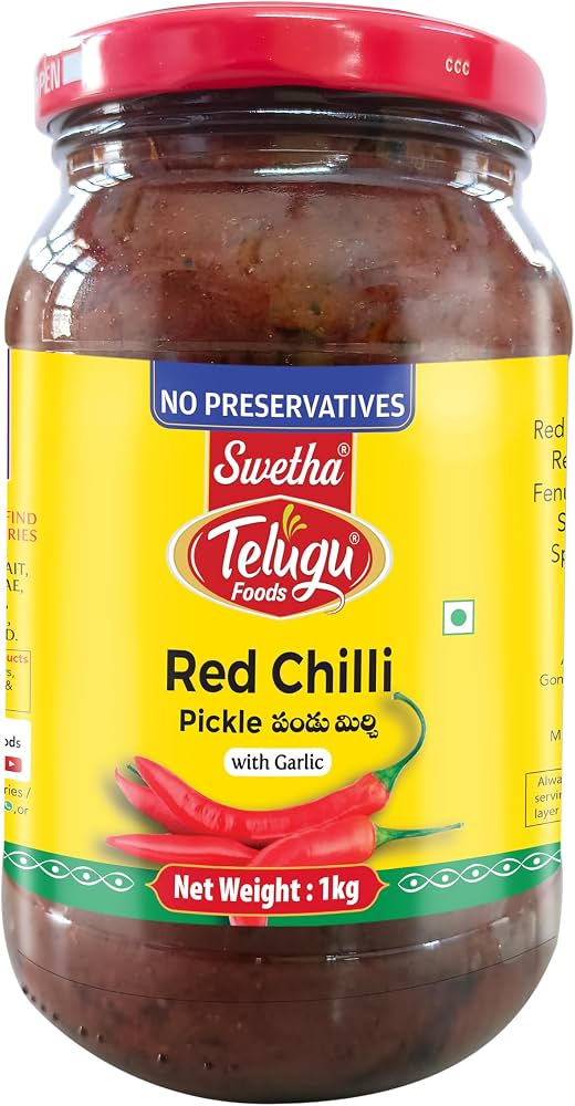 Telugu Foods Red Chilli Pickle 1kg