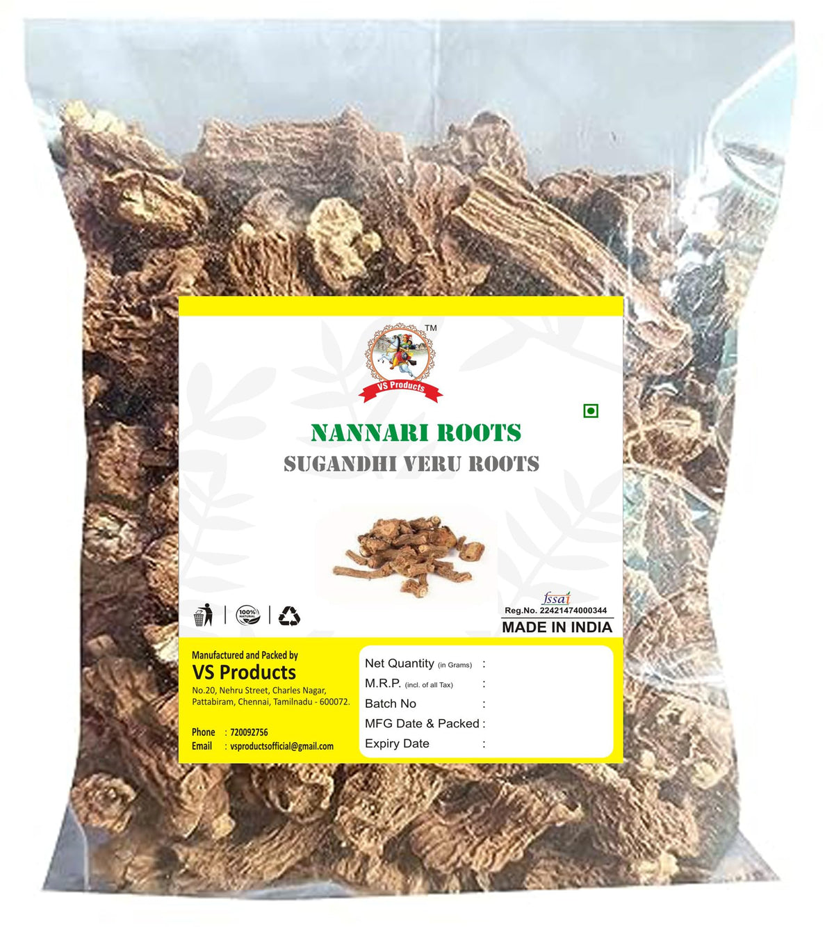 Vs Nannari Roots 100gm