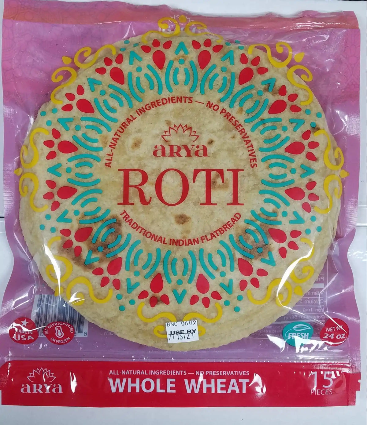 Arya Whole Wheat Roti 15pc