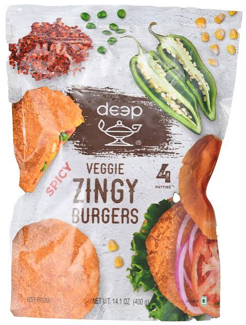 Deep Spicy Veg Zingy Burger 4pck