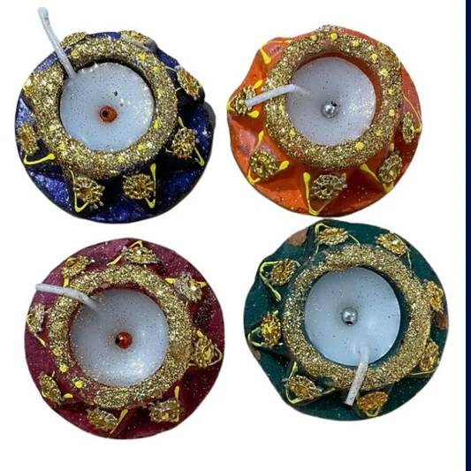 Fancy Matki Diya 4pc