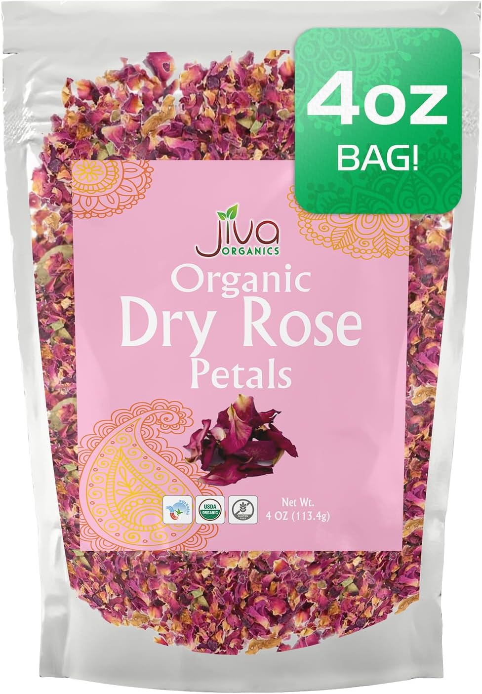 Jiva Org Dry Rose Petals 4oz