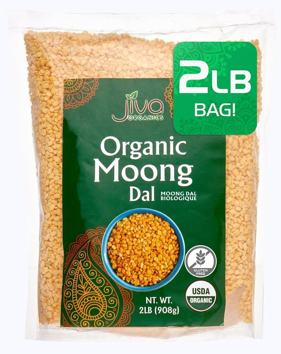 Jiva Org Moong Dal Split 2lb