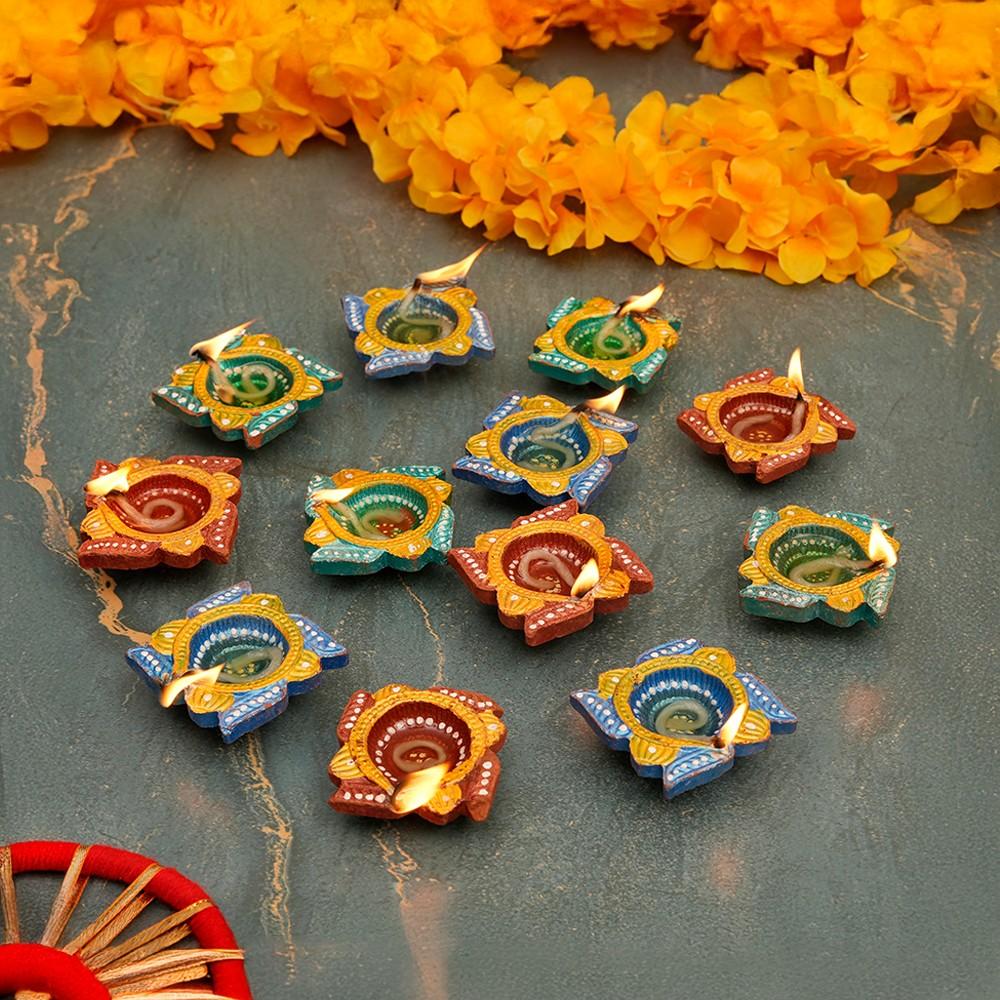 Kr Swastik Diya Small 12pc