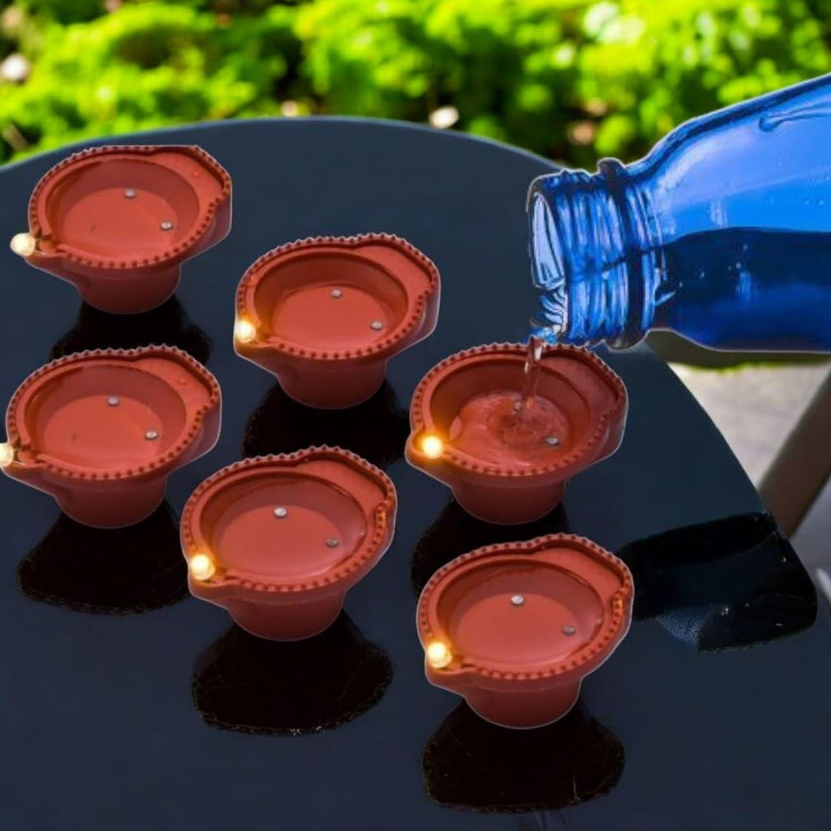 Liquid Activated Led Diyas 6pc