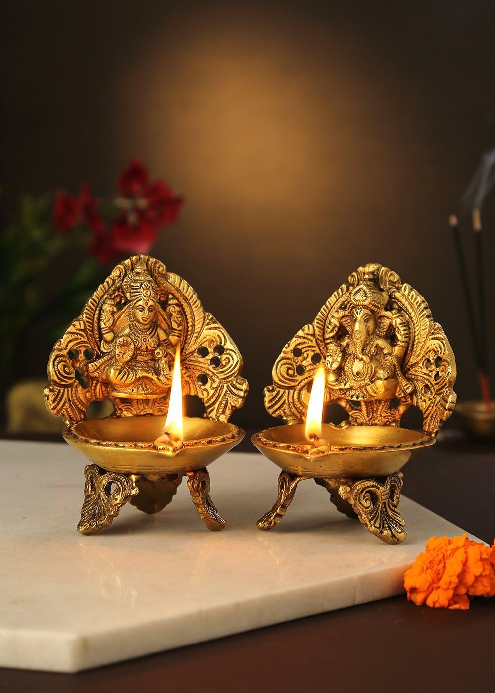 Lxmi Ganesh Diya 2pc