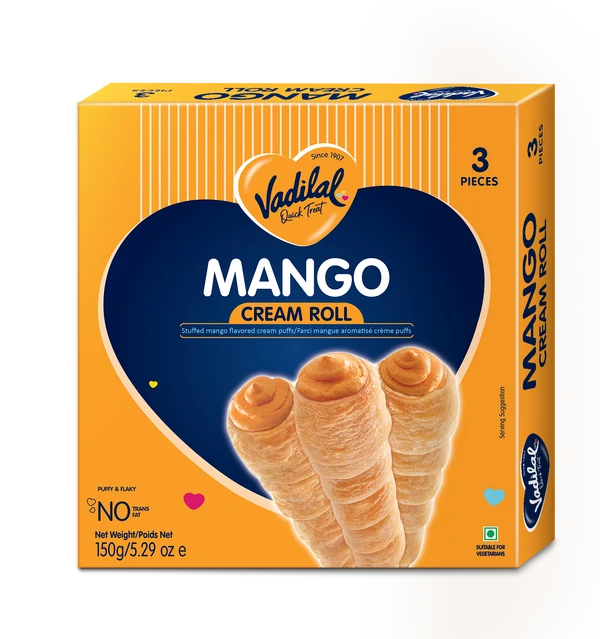 Vadilal Mango Cream Roll 150g