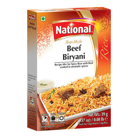 National Beef Biryani Mix 39g