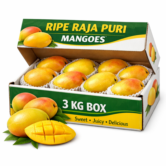 Ripe Raja Puri Mangoes – 3 KG Box