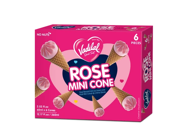 Vadilal Rose Mini Cone 6pc