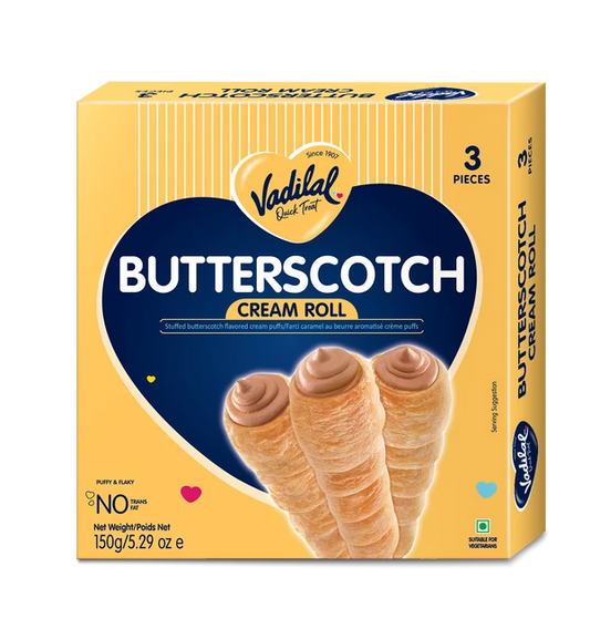 Vadilal Btrscotch Cream Roll 150g