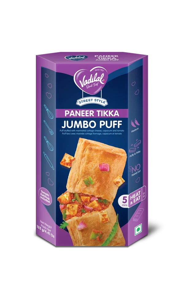 Vadilal Paneer Tikka Jpuff 125g