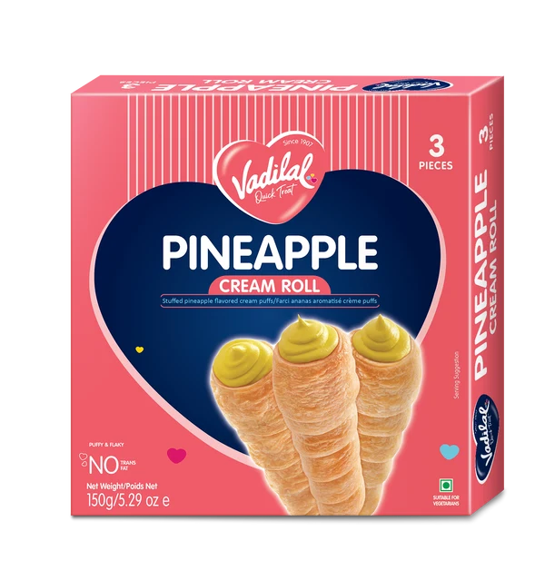 Vadilal Pineapple Cream Roll 150g