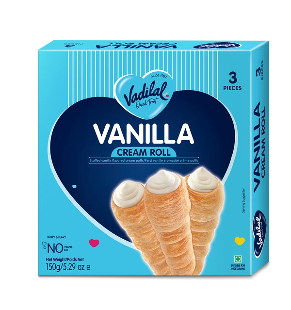 Vadilal Vanilla Cream Roll 150g