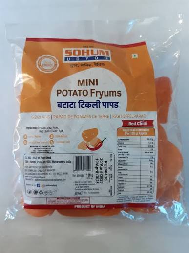 Sohum  Mini Potato Fryums 100g