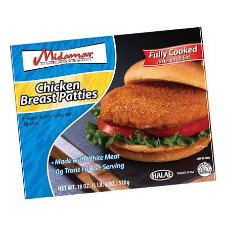 Midamar Chkn Brst Patties 510g